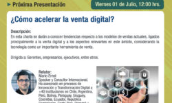 Charla Exclusiva para Socios AIE <strong>¿Cómo acelerar la venta digital?- Viernes 1 de julio- 12:00 horas</strong>