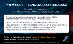 Invitamos a empresas del sector a postular al Premio AIE – Tecnología Chilena 2025